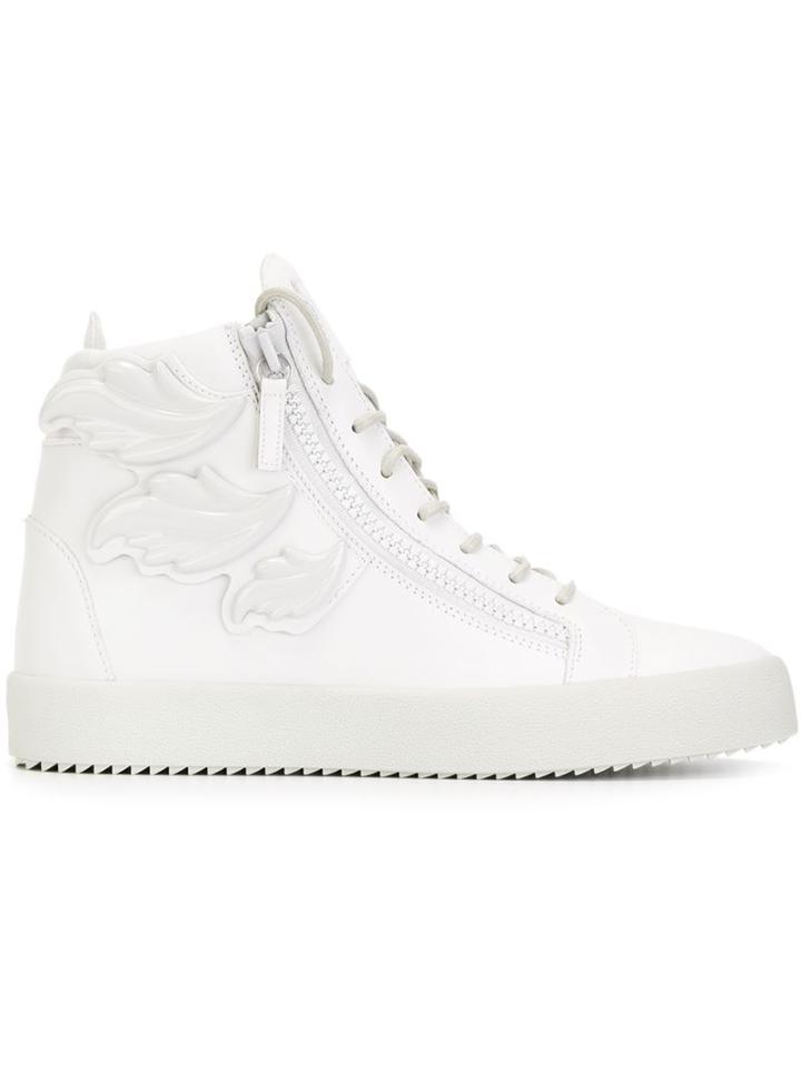 Giuseppe Zanotti Design Cruel Hi-top Sneakers, Men's, Size: 43, White, Rubber/calf Leather/leather