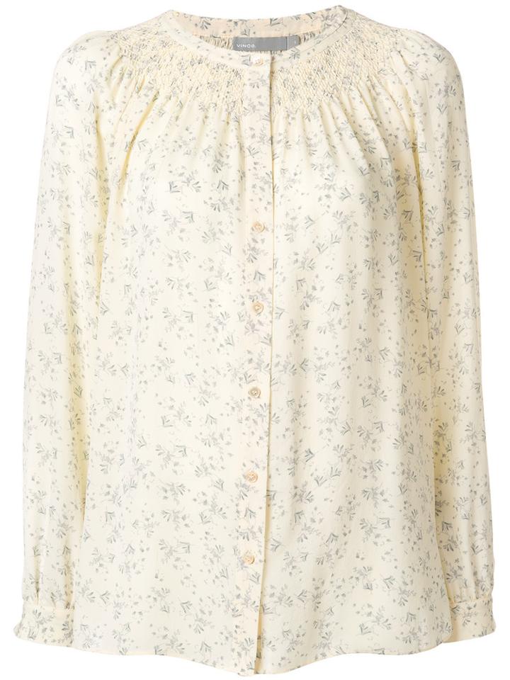 Vince - Embroidered Blouse - Women - Silk - Xs, Nude/neutrals, Silk