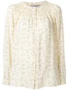 Vince - Embroidered Blouse - Women - Silk - Xs, Nude/neutrals, Silk