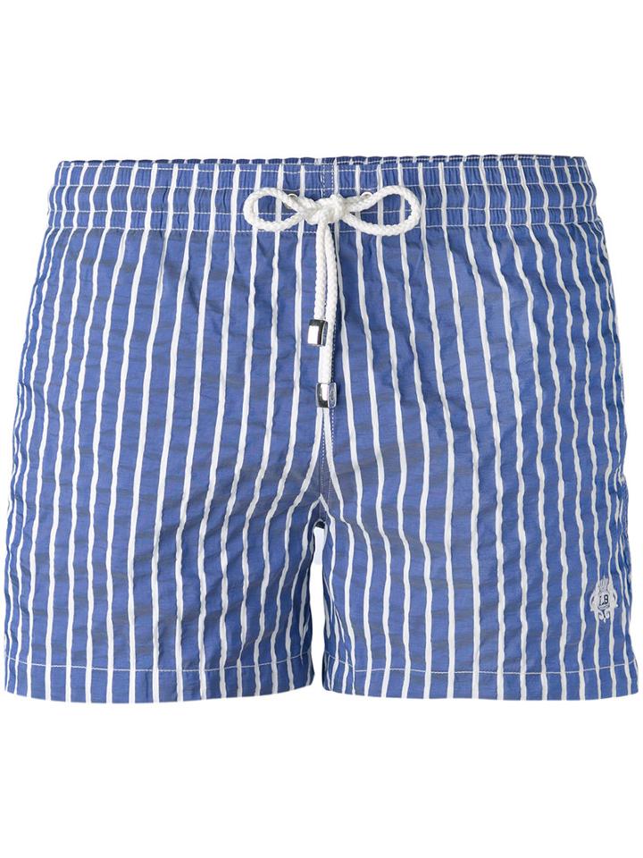 Borrelli - Striped Swim Shorts - Men - Nylon/polyester/spandex/elastane - L, Blue, Nylon/polyester/spandex/elastane