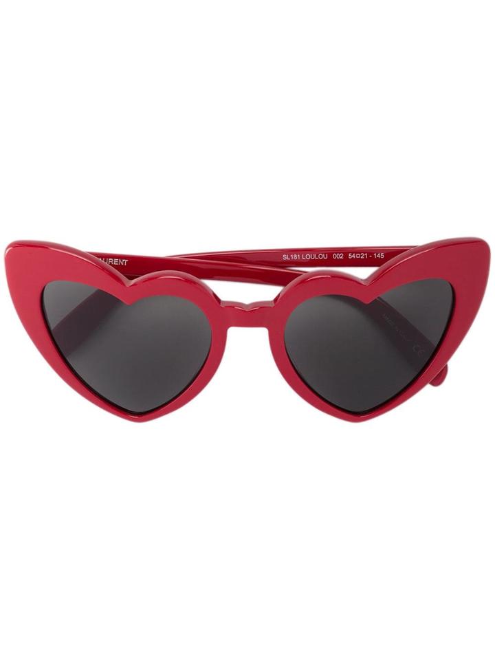 Saint Laurent Eyewear Heart Shaped Sunglasses - Red