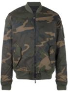 Hydrogen Camouflage Print Bomber Jacket, Men's, Size: Small, Green, Cotton/spandex/elastane