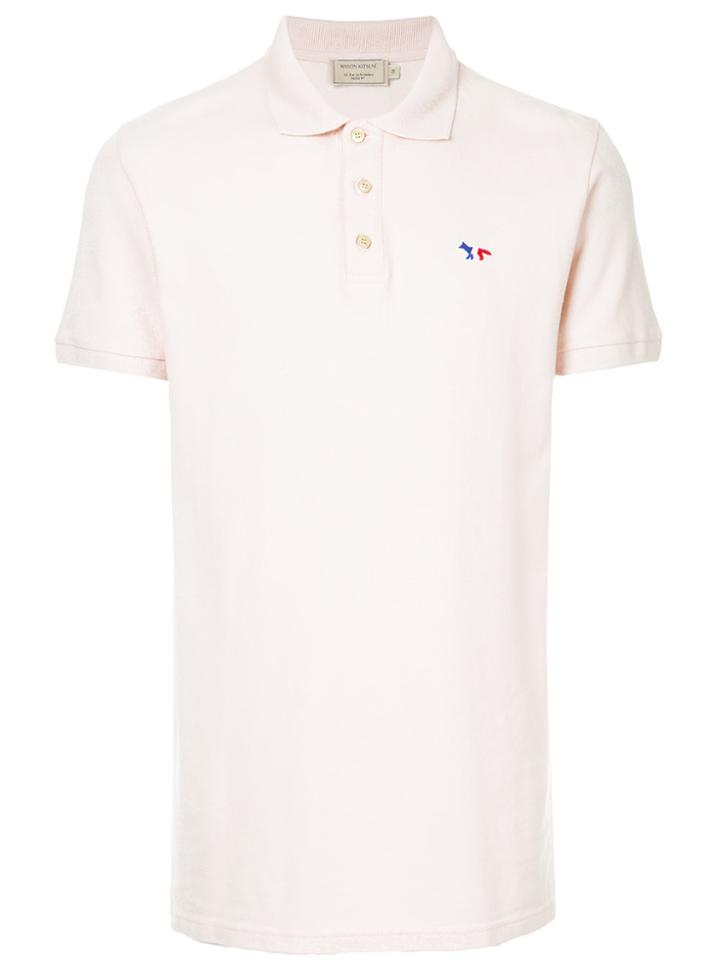Maison Kitsuné Short Sleeve Polo Shirt - Pink & Purple
