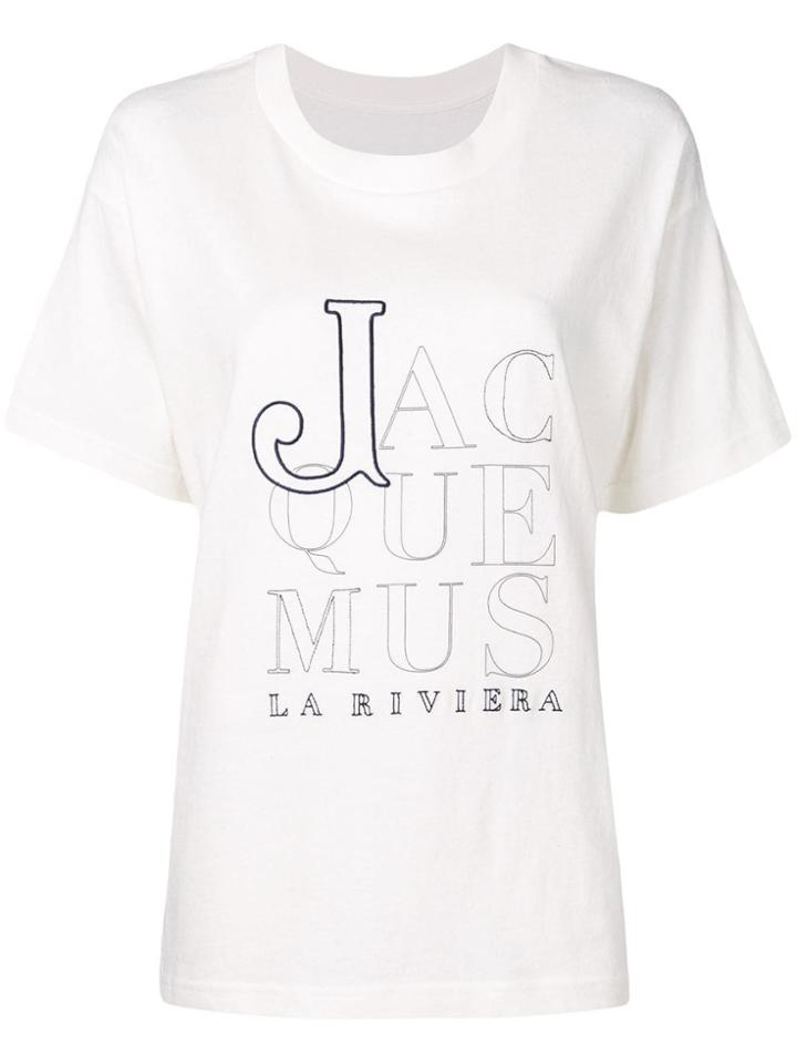 Jacquemus Logo Embroidered T-shirt - White