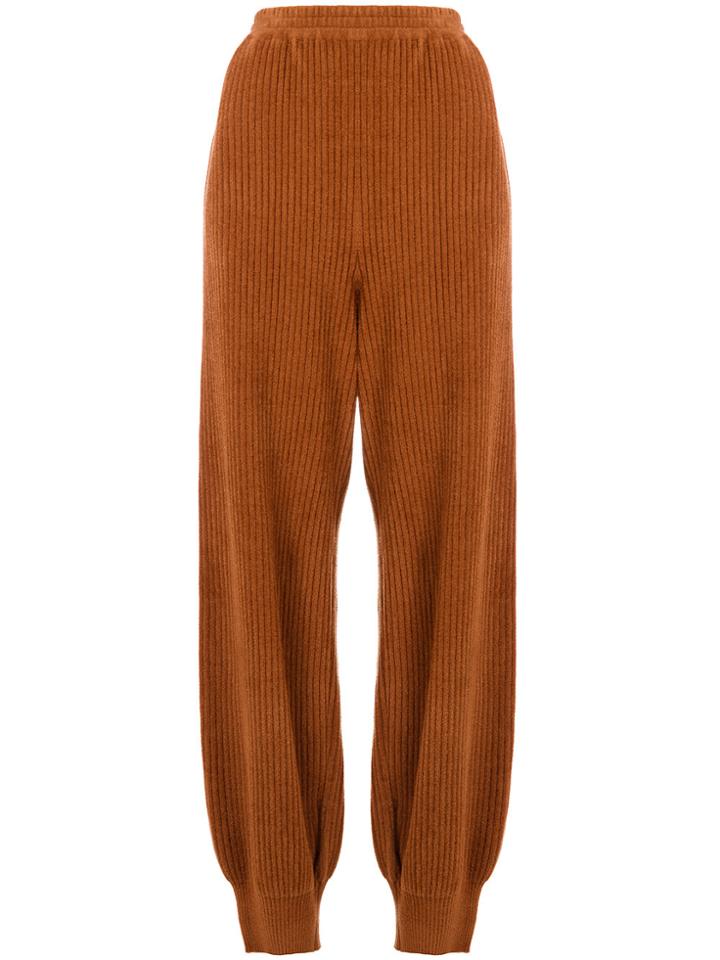 Boboutic Gathered Ankle Corduroy Trousers - Brown
