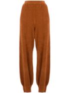 Boboutic Gathered Ankle Corduroy Trousers - Brown