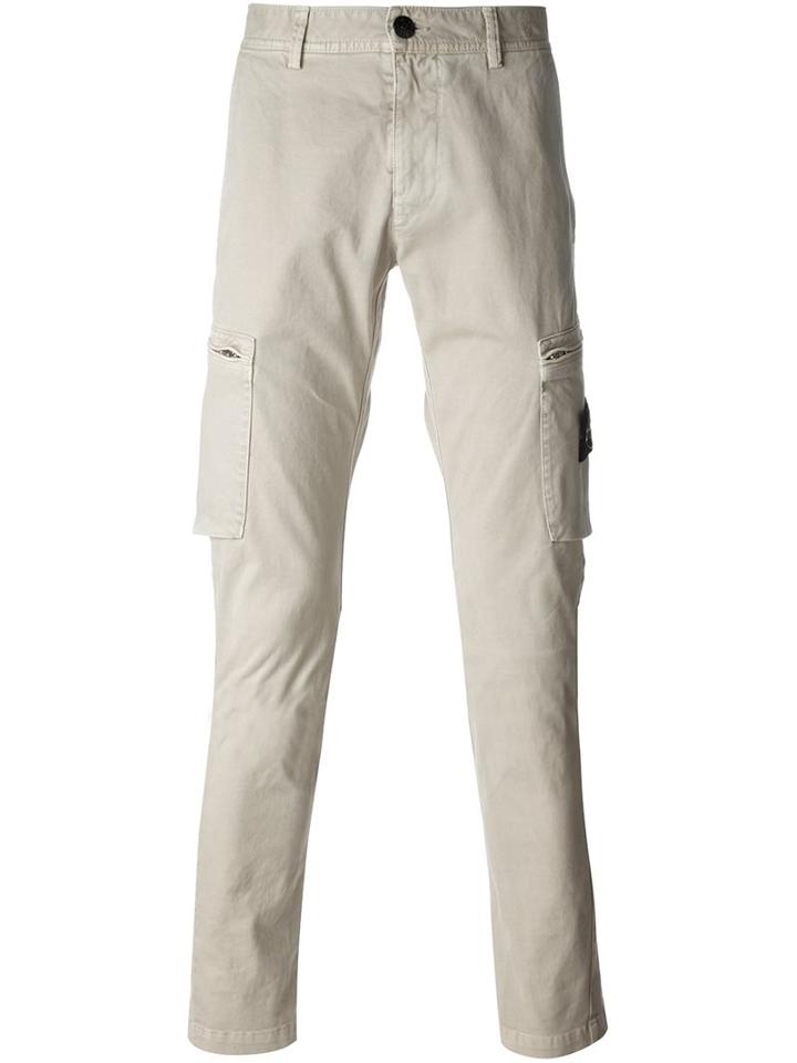 Stone Island Zip Pocket Pants, Men's, Size: 30, Nude/neutrals, Cotton/spandex/elastane