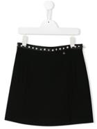 Elisabetta Franchi La Mia Bambina Pearl Trim Skirt - Black