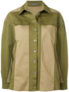 Alberta Ferretti Tonal Panel Jacket - Green