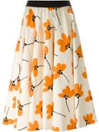 Eggs Floral Print Flared Skirt