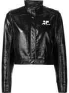 Courrèges Zipped Jacket, Women's, Size: 38, Black, Cupro/cotton/polyurethane