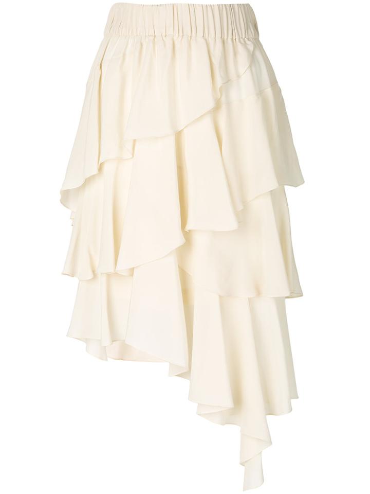 Isabel Marant Étoile - Weez Frill Skirt - Women - Cupro - 40, Nude/neutrals, Cupro