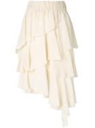 Isabel Marant Étoile - Weez Frill Skirt - Women - Cupro - 40, Nude/neutrals, Cupro