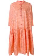 Apuntob Vichy Print Oversize Shirt Dress - Yellow & Orange