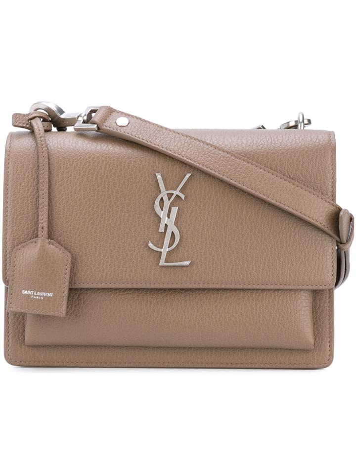 Saint Laurent Monogram Shoulder Bag - Nude & Neutrals
