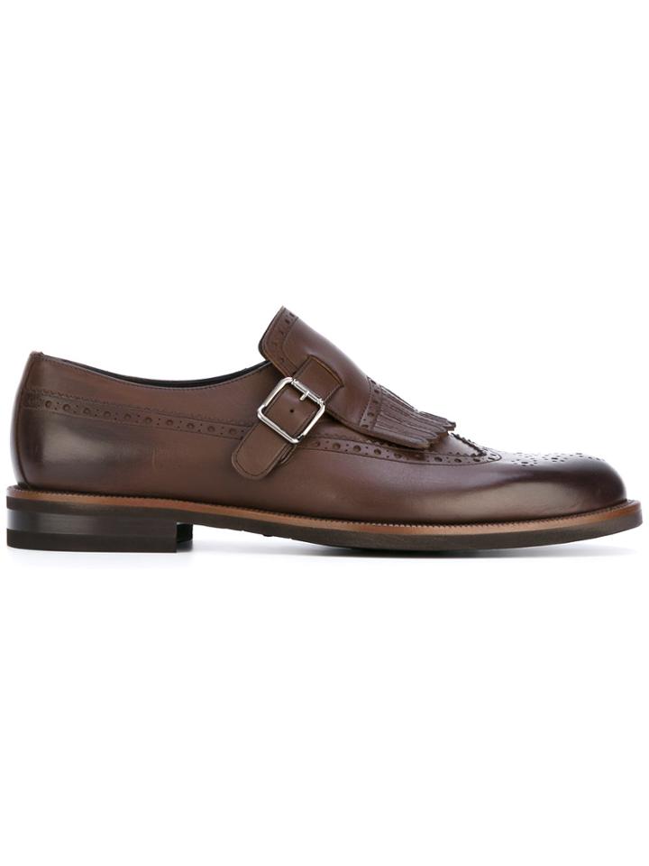 Ermenegildo Zegna Fringed Monk Shoes - Brown
