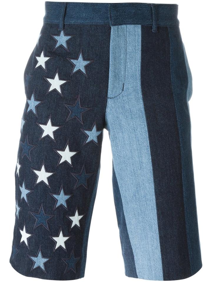 Givenchy Star Patch Denim Shorts - Blue