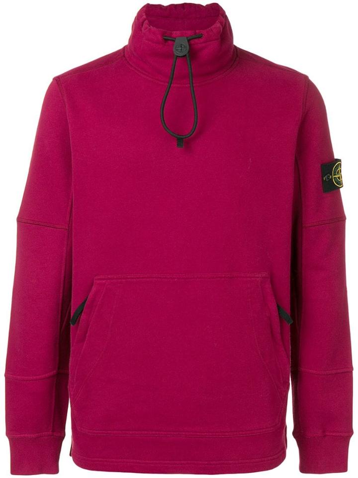 Stone Island Toggle Neck Sweatshirt - Red