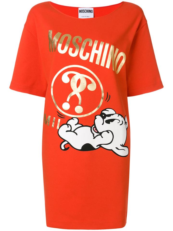 Moschino Pudge Print T-shirt Dress - Red