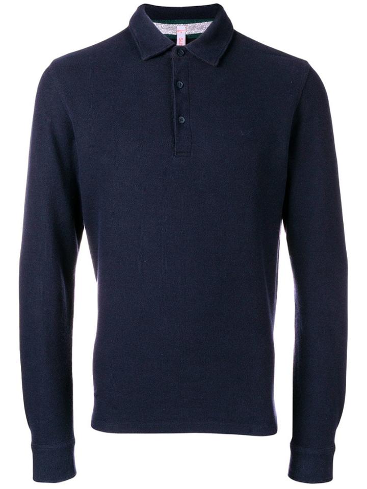 Sun 68 Long-sleeved Polo Shirt - Blue