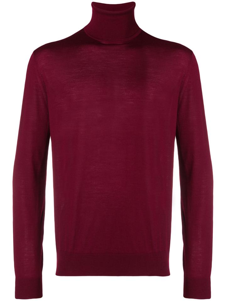 Prada Roll Neck Sweater - Red