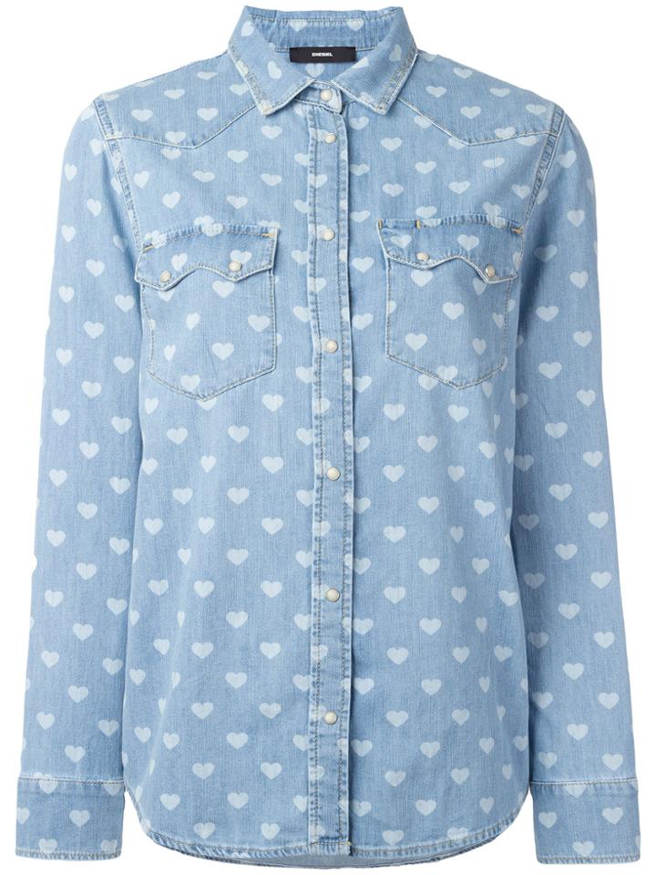 Diesel Heart Print Shirt - Blue
