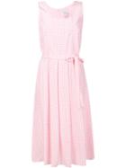 Harley Viera Newton Gingham Check Pleated Dress, Women's, Size: 4, Pink/purple, Silk