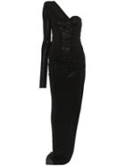 Alexandre Vauthier Rhinestone-embellished Asymmetric Dress - Blue