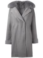 Guy Laroche Vintage Fur Collar Coat - Grey
