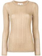 Michael Michael Kors Crew Neck Panelled Sweater - Metallic