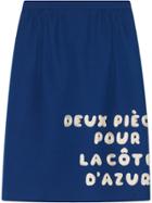 Gucci Wool-silk Skirt With Patch - Blue