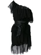Federica Tosi Tie-waist One Shoulder Dress - Black