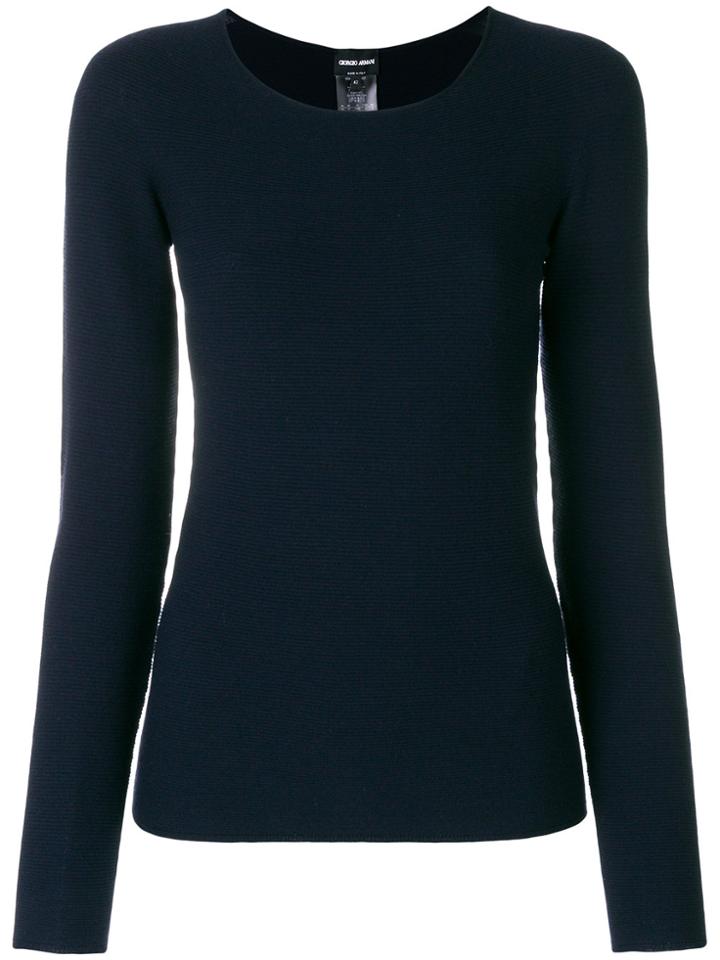 Giorgio Armani Round Neck Sweater - Blue