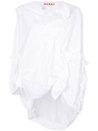 Marni Ruched Asymmetric Jersey Top - White