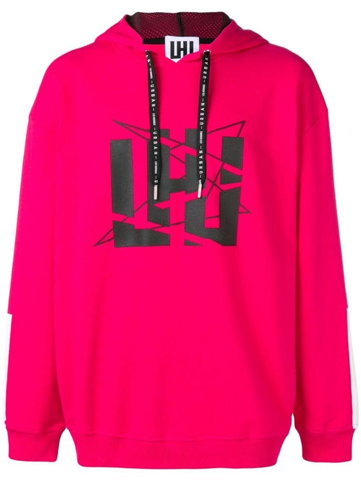 Les Hommes Urban Printed Hoodie - Pink