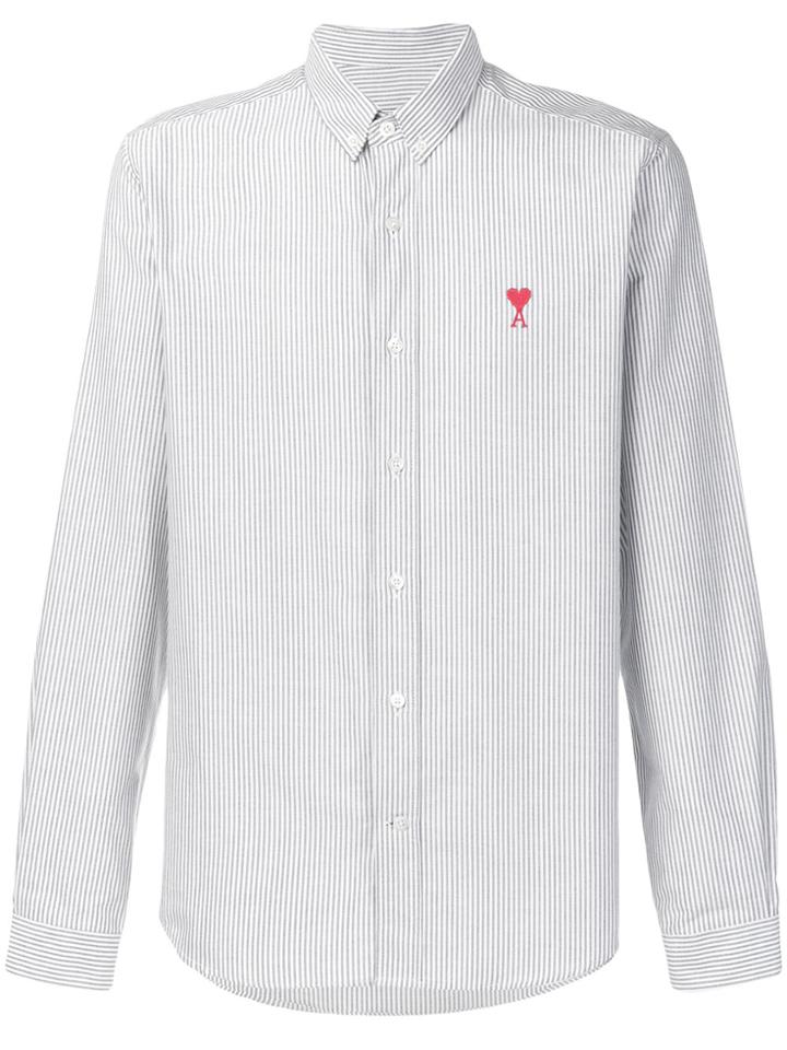 Ami Alexandre Mattiussi Button-down Shirt Chest Embroidery - Blue