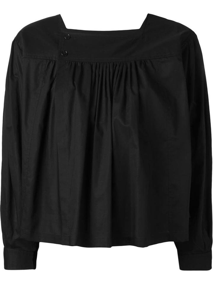 Comme Des Garçons Comme Des Garçons Gathered Front Top, Women's, Size: S, Black, Cotton