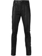 Saint Laurent Faux Leather Trousers, Men's, Size: 31, Black, Cotton/polyurethane