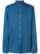 Borriello Micro Textured Denim Shirt - Blue