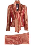 John Galliano Pre-owned Lurex Skirt Suit - Red