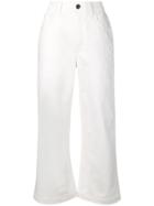 Fendi Cropped Flared Jeans - White