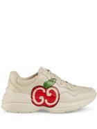 Gucci Sneaker Rhyton Donna Con Mele Gg - White