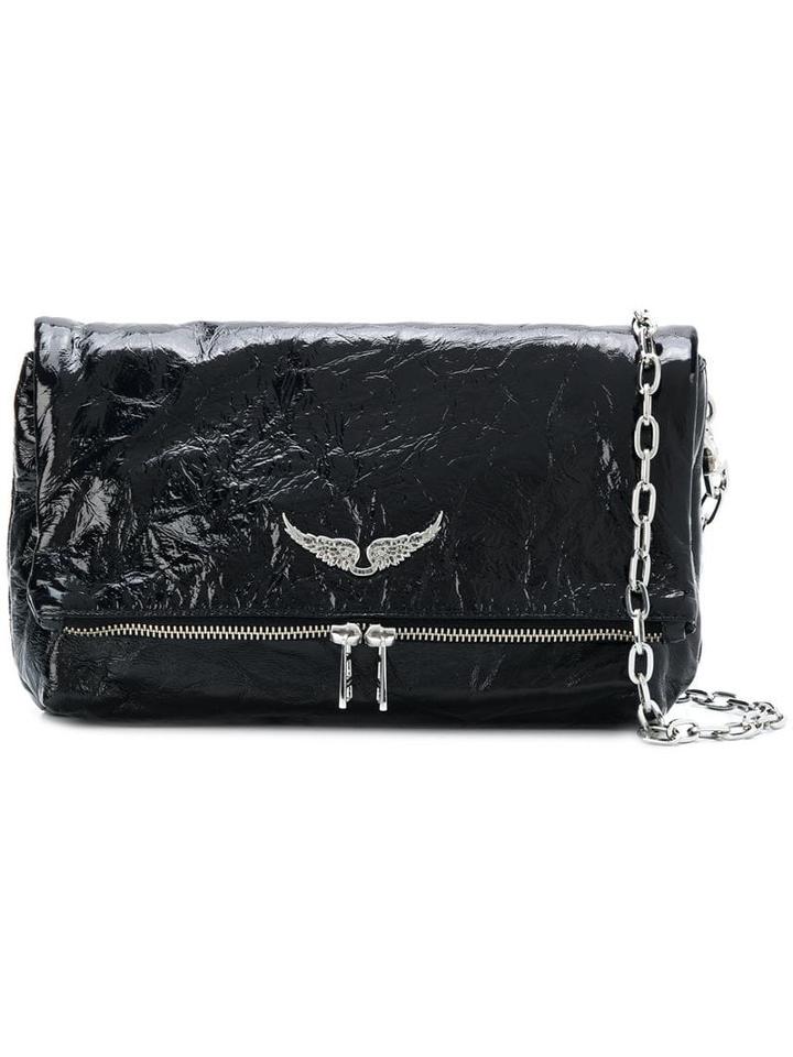 Zadig & Voltaire Rocky Creased Crossbody Bag - Black