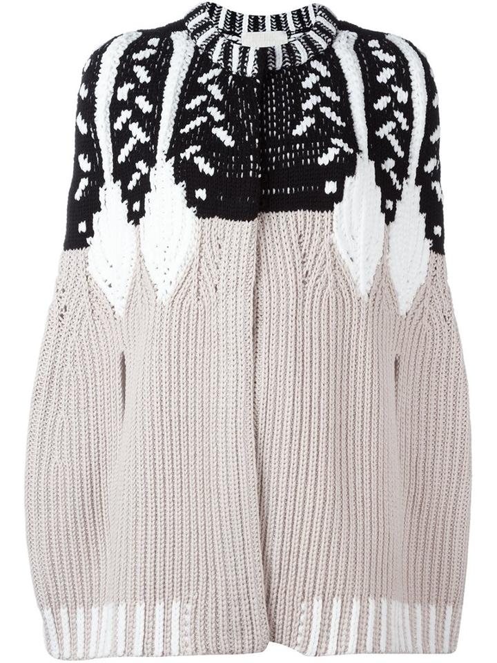 Peter Pilotto Intarsia Knit Cape, Women's, Size: Medium/large, Nude/neutrals, Polyamide/wool