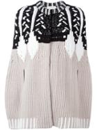 Peter Pilotto Intarsia Knit Cape, Women's, Size: Medium/large, Nude/neutrals, Polyamide/wool