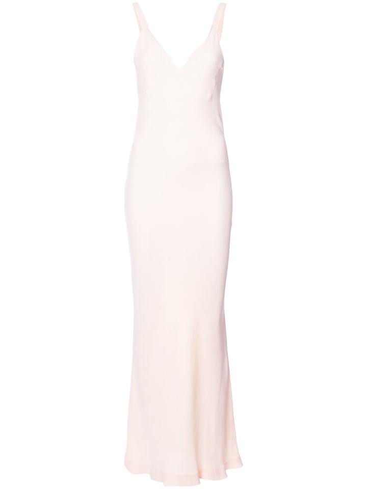 Haider Ackermann - V-neck Maxi Dress - Women - Silk/rayon - 36, Nude/neutrals, Silk/rayon