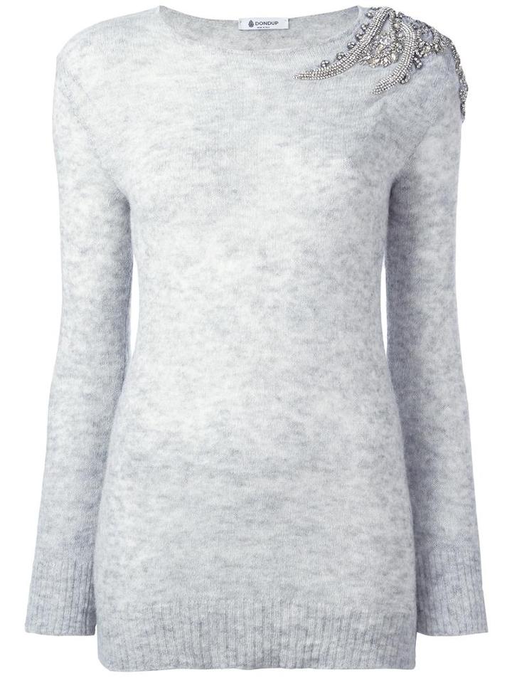 Dondup Round Neck Jumper, Women's, Size: Small, Grey, Polyamide/wool/alpaca
