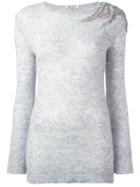 Dondup Round Neck Jumper, Women's, Size: Small, Grey, Polyamide/wool/alpaca
