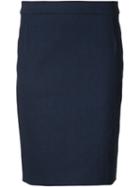 Lanvin Short Pencil Skirt, Women's, Size: 40, Blue, Linen/flax/viscose/cotton/spandex/elastane