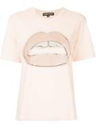 Markus Lupfer Sequined Lip T-shirt - Pink